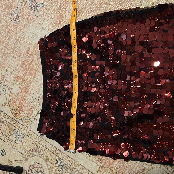 Vintage Express Black Side Zip Skirt with Red Sequins on Front Size 3/4 - Picture 10 of 10